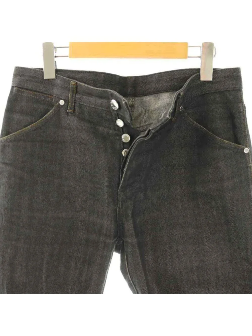 Louis Vuitton Denim Pants Jeans Button Fly Cotton Dark Gray 40